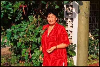 Woman in a red dress,Tonga