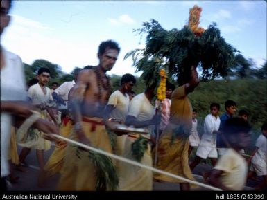 People walking in parade