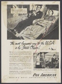 The most luxurious way to the U.S.A. is by "Strato" Clipper!