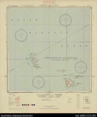 Vanuatu, Torres Islands, Series: AMS X401, Sheet SD 58-3, 1944, 1:500 000