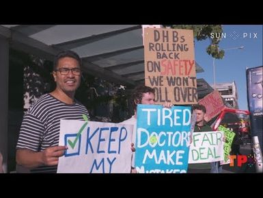 TP+ Junior doctors strike outside Auckland Hospital