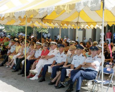 Distinguished guests attend a Veteran's Day memorial service at the Tomb of the Unknown Soldier, located in Skinner Plaza