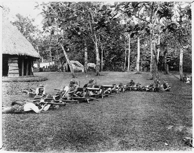 Machine gun section in Samoa during World War I