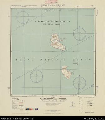 Vanuatu, Eromanga Island, Series: AMS X401, Sheet SE 59-4, 1944, 1:500 000