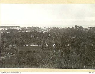 KAKAKOG, FINSCHHAFEN AREA, NEW GUINEA. 1944-03-20. FINSCHHAFEN HARBOUR VIEWED FROM, KAKAKOG, AN OPERATIONAL AREA OF HEADQUARTERS, 2ND AUSTRALIAN CORPS