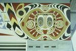 Decorative painting on Maprik District Office (traditional Sepik design) by an Australian artist, May 1963