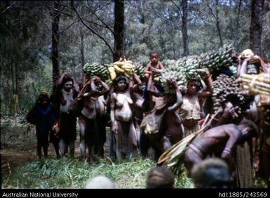 Women holding bananas