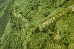 Aerial view of ridge top village, inland from Madang, 1956