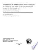 Geology and water-resources reconnaissance of Lenger Island, State of Pohnpei, Federated States of Micronesia, 1991