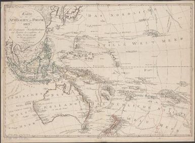 Karte von Australien oder Polynesien : nach den Zeichnungen, Reisebeschreibungen und Tagebücher der vorzüglichsten Seefahrer bis 1789 entworffen im Jahr 1792, vermehrt 1808