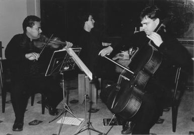 Sam Konise and the Turnovsky Trio; Eugene Ablescu, piano; Christopher Kane, cello.