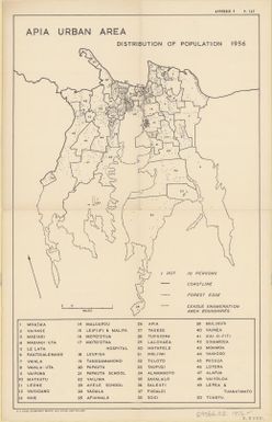 Apia urban area : distribution of population 1956