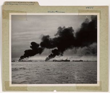 Photograph of Japanese Planes Shot Down By American Invasion Fleet