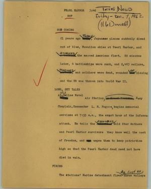 [News Script: Pearl Harbor]