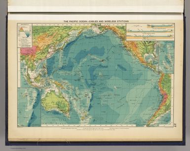 The Pacific Ocean--cables and wireless stations. George Philip & Son, Ltd. The London Geographical Institute. (1922)