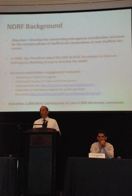 Guam, July 24, 2012 -- Stephen DeBlasio and Michael Haralambakis presenting at the Guam National Disaster Recovery Framework rollout