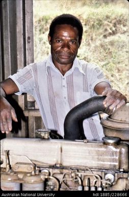 Kensaka, a Bogaia man originally from the Bulago Valley, was responsible for the operation and maintenance of power generators to supply electricity to Koroba Station in the 1970s and 1980s