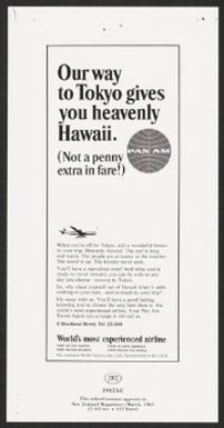 Our way to Tokyo gives you heavenly Hawaii.