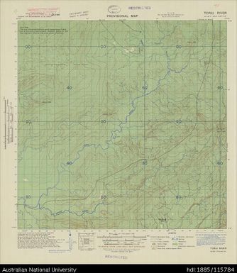 Papua New Guinea, New Britain, Toriu River, Provisional map, Sheet B56/2, 1943, 1:63 360