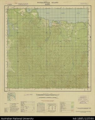 Papua New Guinea, Bougainville Island, Baniu, 1 Inch series, Sheet 4853, 1945, 1:63 360