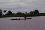 Canoe on a Sepik River lagoon, Angoram area, [Papua New Guinea, 1969?]