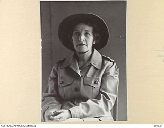 LAE, NEW GUINEA. 1945-10-04. LIEUTENANT COLONEL E. MCQ. WHITE, PRINCIPAL MATRON, HEADQUARTERS FIRST ARMY