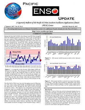 Pacific ENSO update - Current conditions 1st quarter Vol 23, No. 1