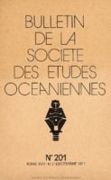 Bulletin de la Société des Études Océaniennes numéro 201