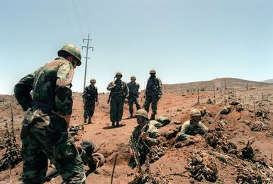 MAJ. GEN. William H. Schneider (left), Commander, 25th Infantry Division, observes his troops during their annual training exercises