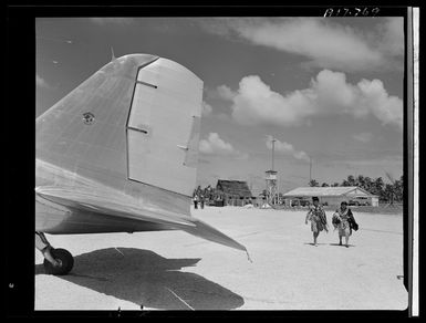 A typical scene at Aitutaki airport, Cook Islands