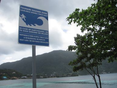 Pago Pago, American Samoa, Sep. 28, 2012 -- Purchase of emergency signage as part of "Tsunami Ready" designation