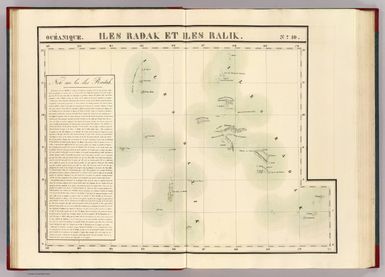 Iles Radak et Iles Ralik. Oceanique no. 10. (Dresse par Ph. Vandermaelen, lithographie par H. Ode. Sixieme partie. - Oceanique. Bruxelles. 1827)