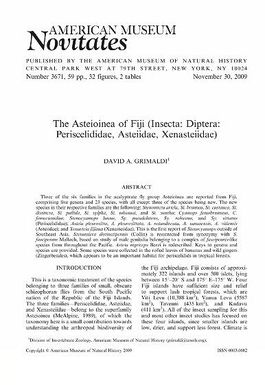 The Asteioinea of Fiji (Insecta, Diptera, Periscelididae, Asteiidae, Xenasteiidae)