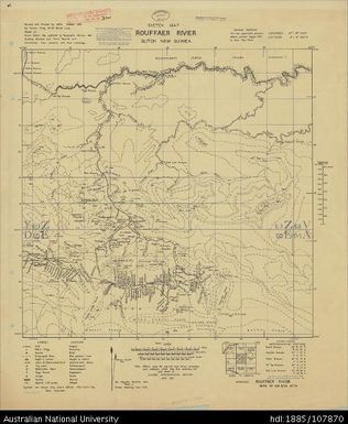 Indonesia, Dutch New Guinea, Rouffaer Rivier, Sketch Map, 1943, 1:250 000