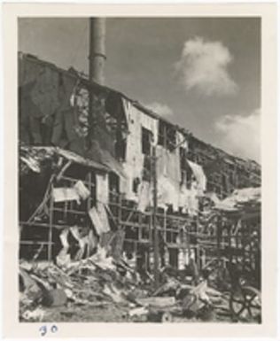 [Destroyed sugar mill, Saipan]