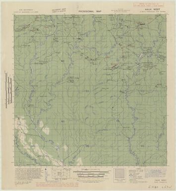Provisional map, northeast New Guinea: Hauk West (Sheet Hauk West)