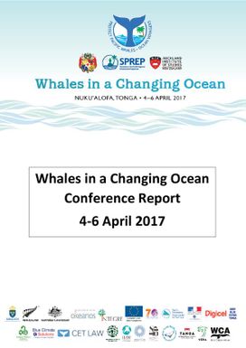 Whales in a changing ocean : Nukualofa, Tonga 4-6 April 2017