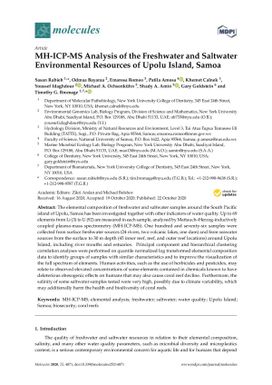 MH-ICP-MS Analysis of the Freshwater and Saltwater Environmental Resources of Upolu Island, Samoa