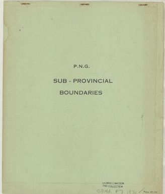 P.N.G. sub-provincial boundaries