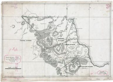 Mambare and Kumusi divisions, Papua tribal names and approximate positions (draft on architectural linen)