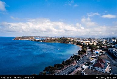 New Caledonia - Nouméa - aerial view of harbour, city, ocean