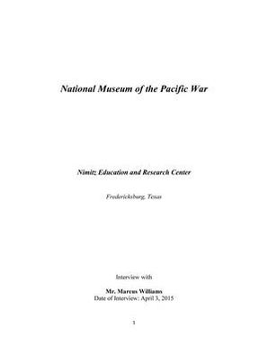 Oral History Interview with Marcus Williams, April 3, 2015