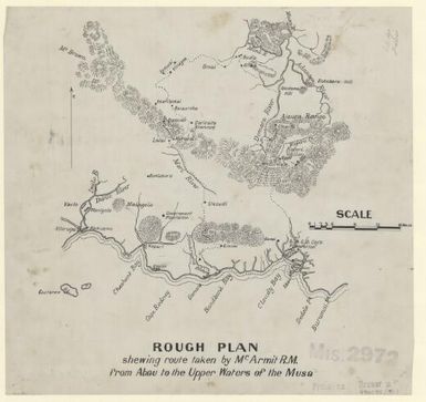 Rough plan shewing route taken by Mr. Armit R.M. from Abau to the upper waters of the Musa