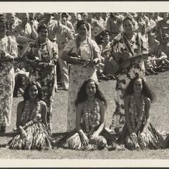 Hula dancers and musicians