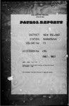 Patrol Reports. New Ireland District, Namatanai, 1962 - 1963