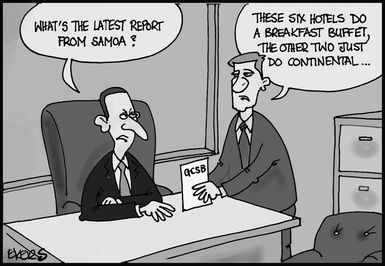 Ekers, Paul, 1961-:"Whats the latest report from Samoa?" 4 March 2015