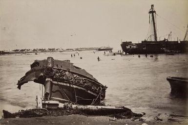 Closeup of damage caused by Hurricane, Apia