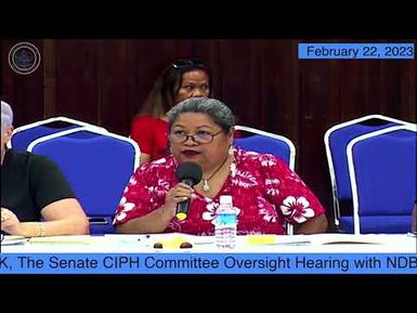 Palau National Congress | The Senate Committee on CIPH Oversight Hearing with NDBP