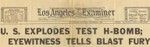 U.S. Explodes Test H-Bomb