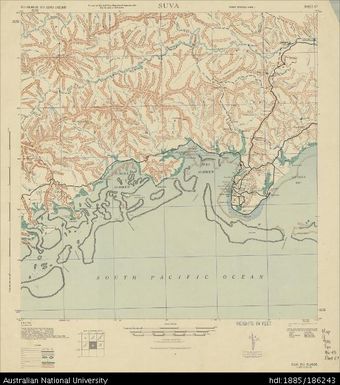 Fiji, Viti Levu, Suva, Series: X751, Sheet 67, 1943, 1:62 500